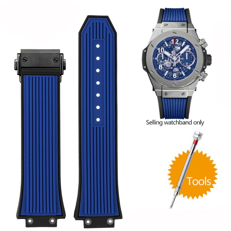 17x27mm Silikónový remienok na hodinky pre Hublot Big Bang Classic Fusion Vystupujúci Gumový Remienok na Hodinky Nástroje Remienok 27*17mm Čierny Modrý Sivý