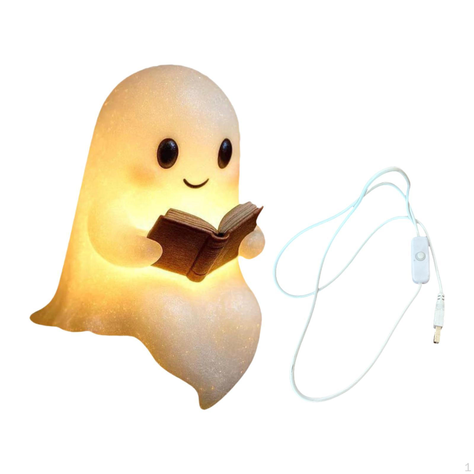 

Ghost Reading Book Lamp,Decorative, Tabletop Centerpiece 3D Resin Lamp Night Light for Home