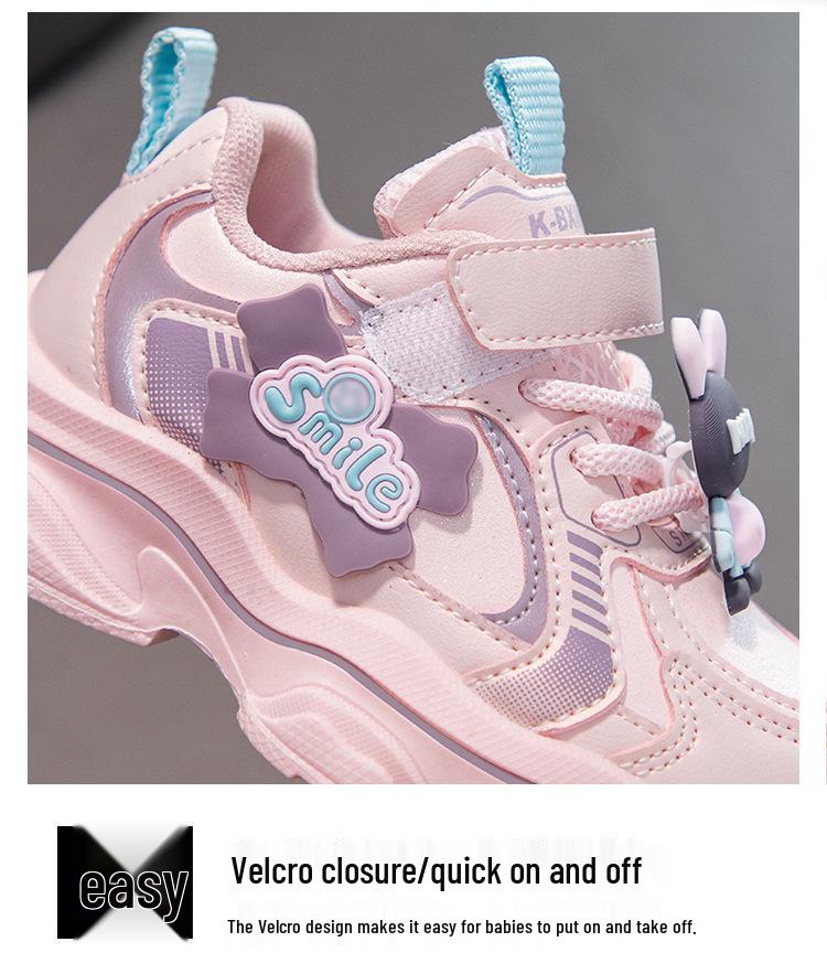 2026 Girls' Spring & Autumn Sports Shoes: Versatile, Comfortable Dad Shoes for Kindergarten To Big Kids