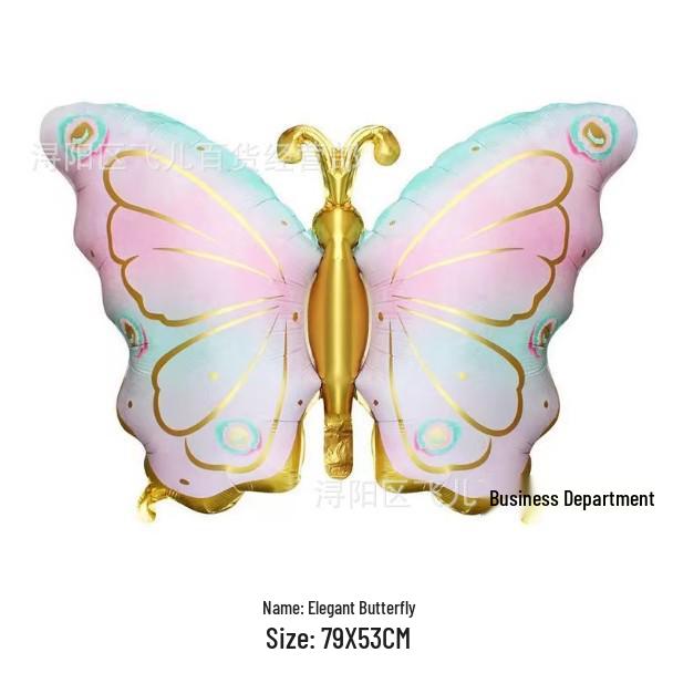 New Year Teapot & Butterfly Aluminum Balloon for Tea Party Decorations