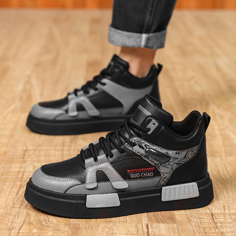 Men Shoes Sneakers High Top Mens Casual Shoes Luxury Breathable Men Walking Shoes Trend Leather Shoes for Men Running Shoes Male Footwear