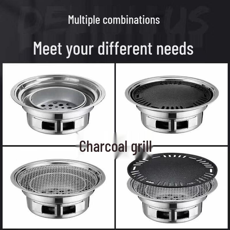 Yunka Portable Stainless Steel Charcoal BBQ Grill