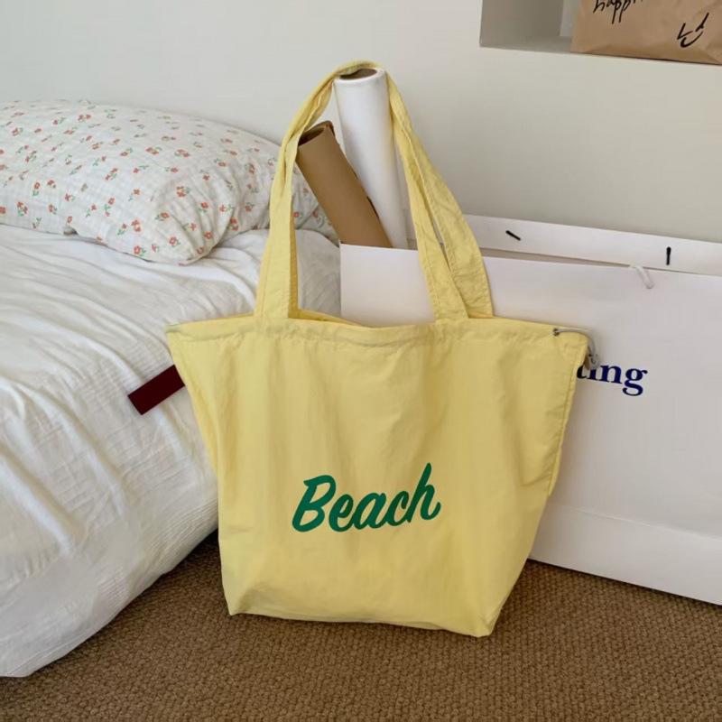 Korean-Style Canvas Tote: 2024 Large-Capacity, Single-Shoulder Drawstring Bag