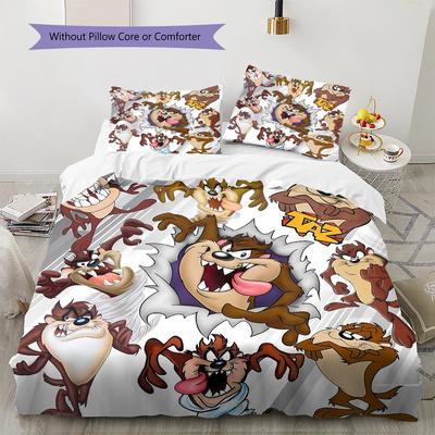 Tasmanischer Teufel Muster Bettwäsche, Steppbett Set Bettbezug Kissenbezug Zuhause Geburtstagsgeschenk (1 Bettbezug + 2 Kissenbezüge, ohne Füllung)