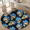 1PC Skulls Flames Office Round Area Rug, Mat Suitable For Office, Under Office Chairs Bedroom Living Room Home Decor, Room Deco