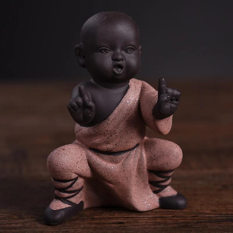 Chinese Style Decoration Decoration Kung Fu Little Monk Furnishings Living Room Study Tea Desktop Crafts Sand Pottery Tea Pet