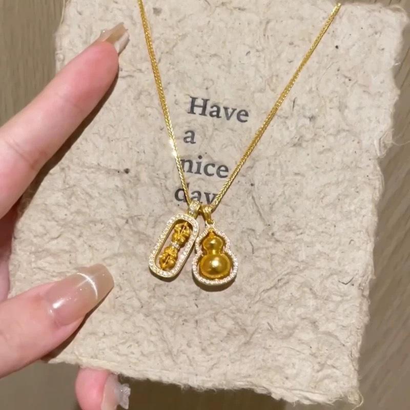 Chopin Necklace: Pixiu Vajra Diamond Gourd Pendant Layered Clavicle Chain