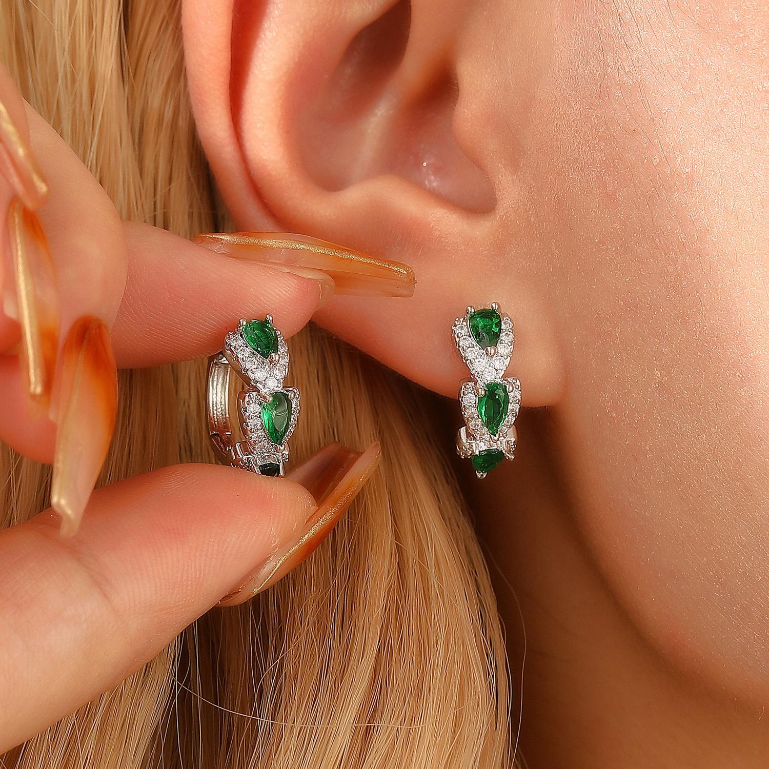 

Синие Новые Персонализированные Модные Серьги Европейские и Американские Элегантные Ретро Серьги зелёный