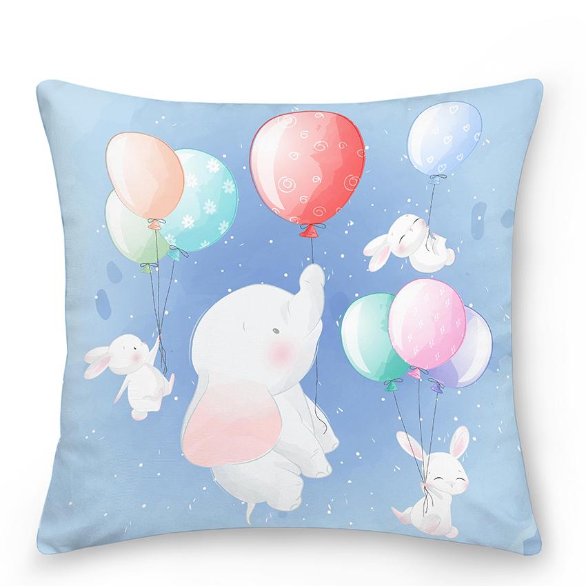 Bedroom Living Room Sofa Pillowcase Cute Panda Animal Print  Cartoon Cushion Cover Blue Home