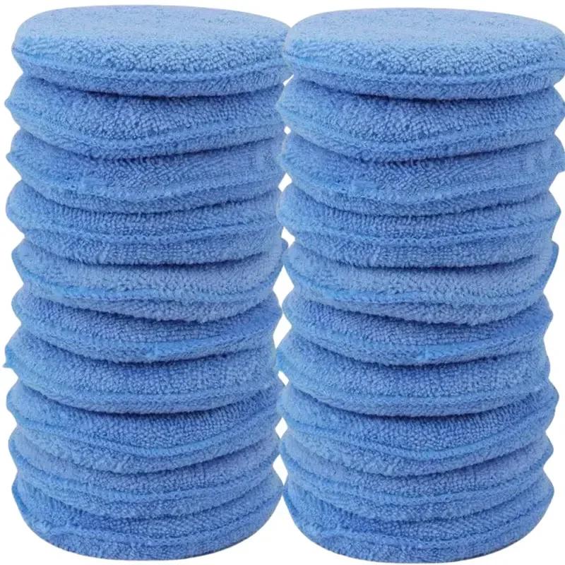 

Аппликаторы для ухода за автомобилем, губки для полировки автомобиля, мягкие микрофибровые круглые карманные губки из поролона, инструменты для чистки автомобиля 20PCS