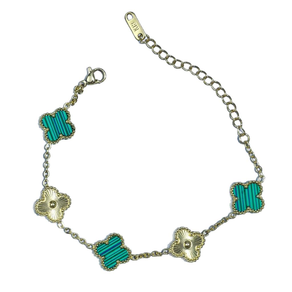 13mm Classic Model Four-leaf Clover Laser Bracelet Women Light Luxury Hand Jewelry Titanium Steel Does Not Lose Color Bracelet