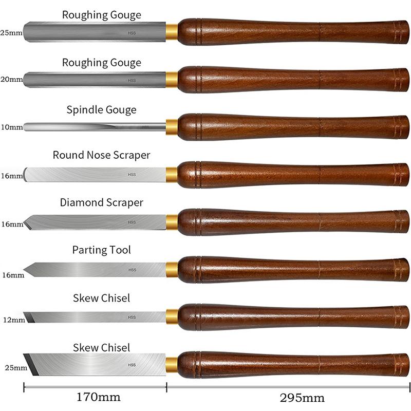 8 PCS Woodworking Chisel High-speed Steel Knife Multi-purpose Carpenter Woodcut Turning Tools Professional Carving Tools