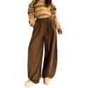 European Velvet Loose Casual Wide-Leg Pants - Women's Trendy Korean Style, Lightweight Drapey Trousers for Spring/Summer.
