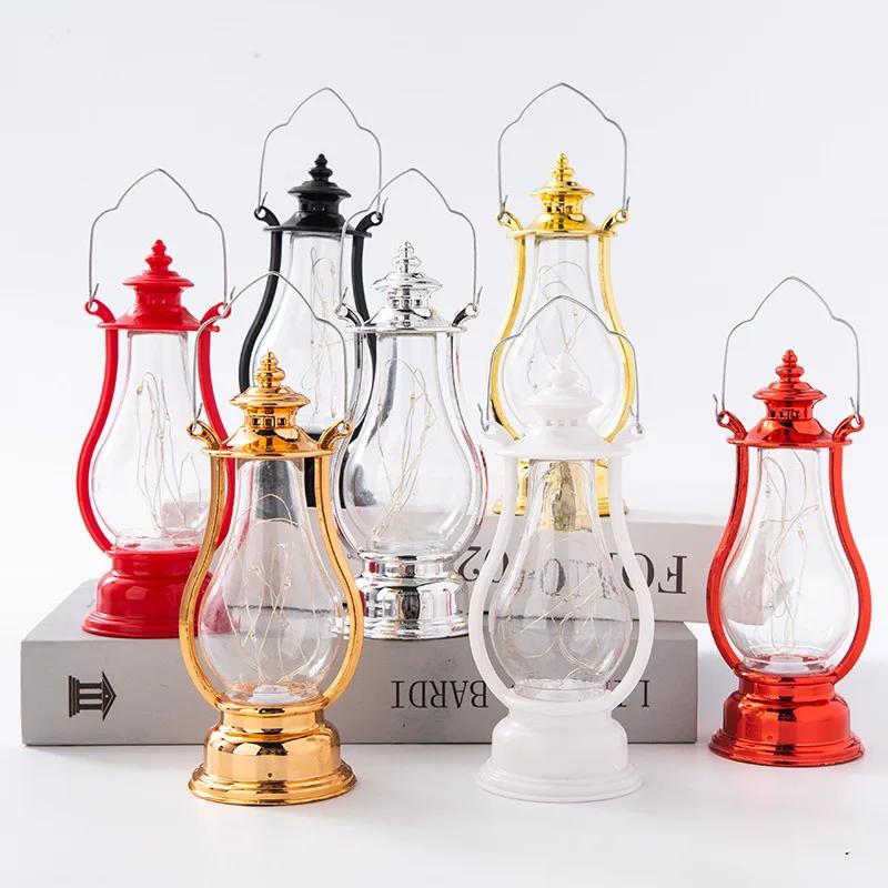 Multicolor Interior Decorative Desk Lamp Led Retro Small Oil Lamp   Portable Wind Candle Lamps Decoration Kerosene Lights