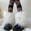 Women's Furry Leg Warmers Plush Fuzzy Boot Covers Toppers for Winter Fashion Costume Parties Thermal Leg Gaiters Socks
