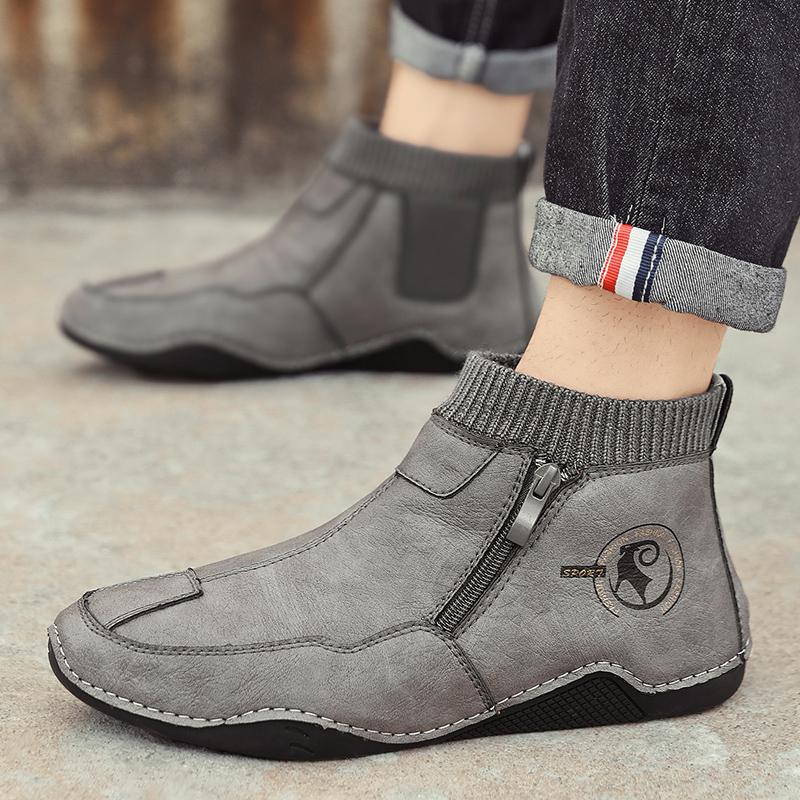 Fashion Winter New Snow Boots Men's Plush Snow Boots Keep Warm Lightweight Breath Western Boots for Male Soft Outdoor Designer Sneakers