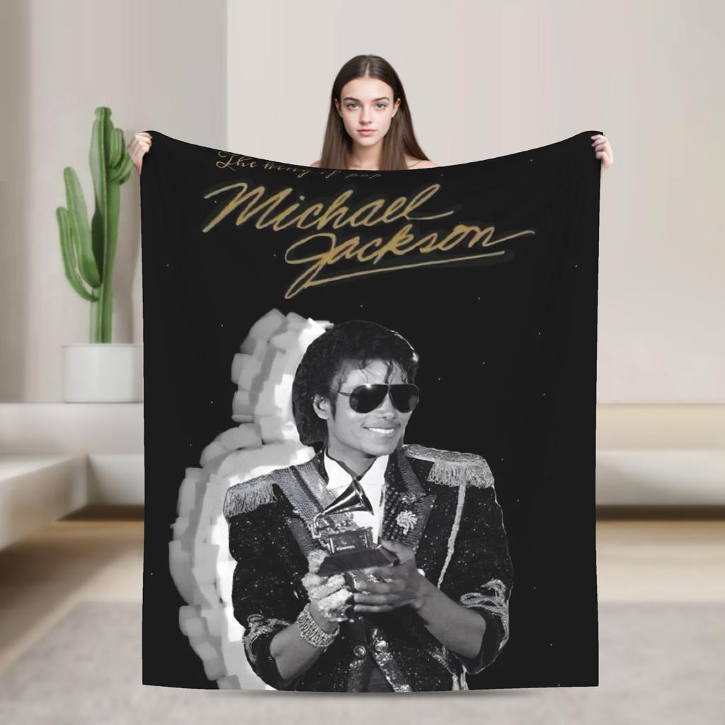 Плед для тура Майкла Джексона Mj  Различные размеры  Теплый Уютный Пушистый Плед-Покрывало Для Дивана Кресла И Кровати