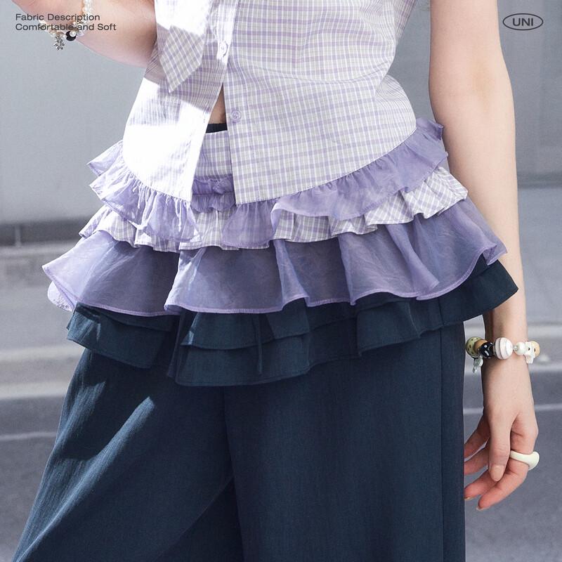 unifree Girly Tiered Lace A-line Skirt