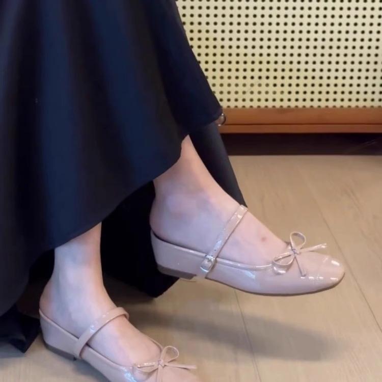 Nei Zeng~ Bow one and a half slippers women's ballet shoes