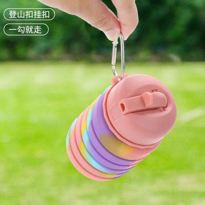 Water Bottle, Silicone Travel Bottle, Portable Leak-proof Sports Water Bottle, Reusable With Handle And Carabiner For Camping, Hiking And Cycling