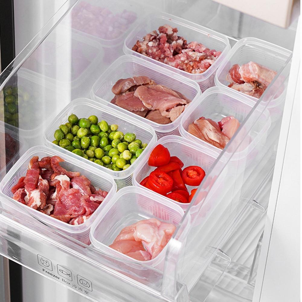 Contenitore per Alimenti Congelati Frutta Scatola Portaoggetti Portatile Scomparto Organizzatori Frigorifero Congelatore Sottovuoto Carne Cipolla Zenzero Trasparente