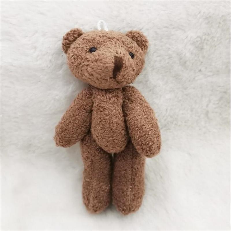 12CM Pearl Plush Joint Bear Plush Toy Hat  Gloves Scarf Accessories Bear with Foot Leather Stuffed Pendant Ornaments