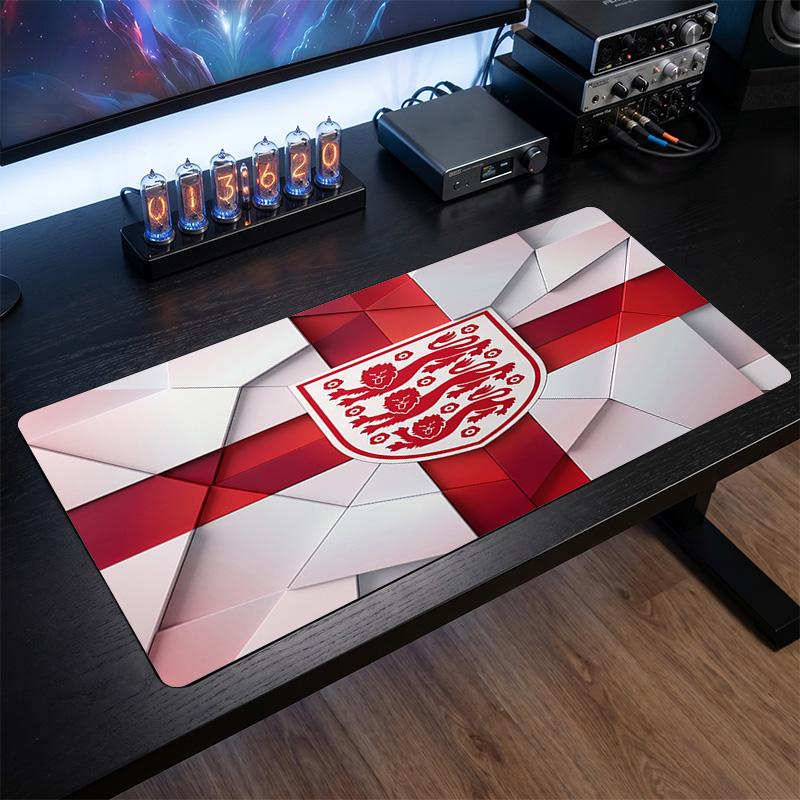 Alfombrilla de ratón con escudo de la selección de fútbol de Inglaterra, Alfombrilla de escritorio extendida de goma antideslizante para juegos, oficina, portátil, regalo para fan