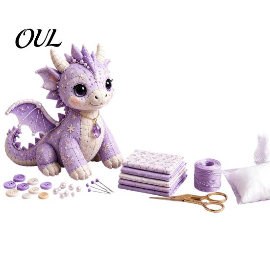 Kit Fai da Te Bambola Animali Marini Patchwork, Set da Cucito Gnomo Fatto a Mano per Decorazione Casa, Artigianato Drago Cartone Animato Tessuto Principiante