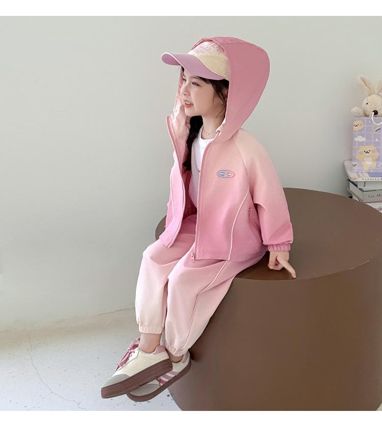 Mädchen Herbst 2025 Gradient Sportbekleidung Mode Zweiteiler