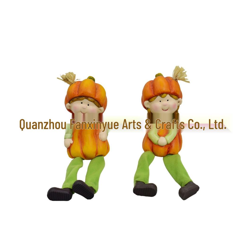 Ceramic Pumpkin Man Home Decor - Harvest Festival Resin Gift