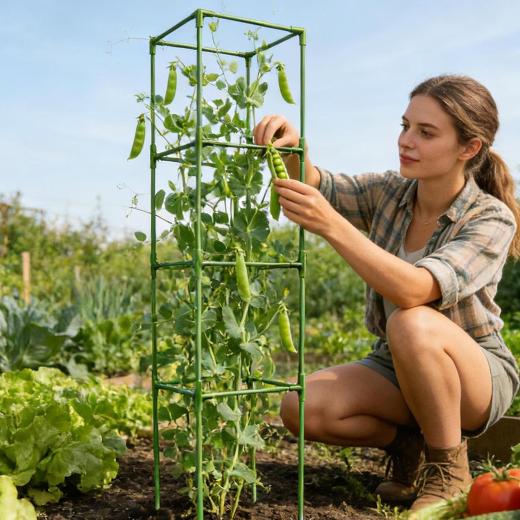 Tomato Cage 64 Inch Square Heavy Duty Stakes Cucumber Trellis Plant Cage Support for Climbing Vine Flower Vegetable Fruit Indoor