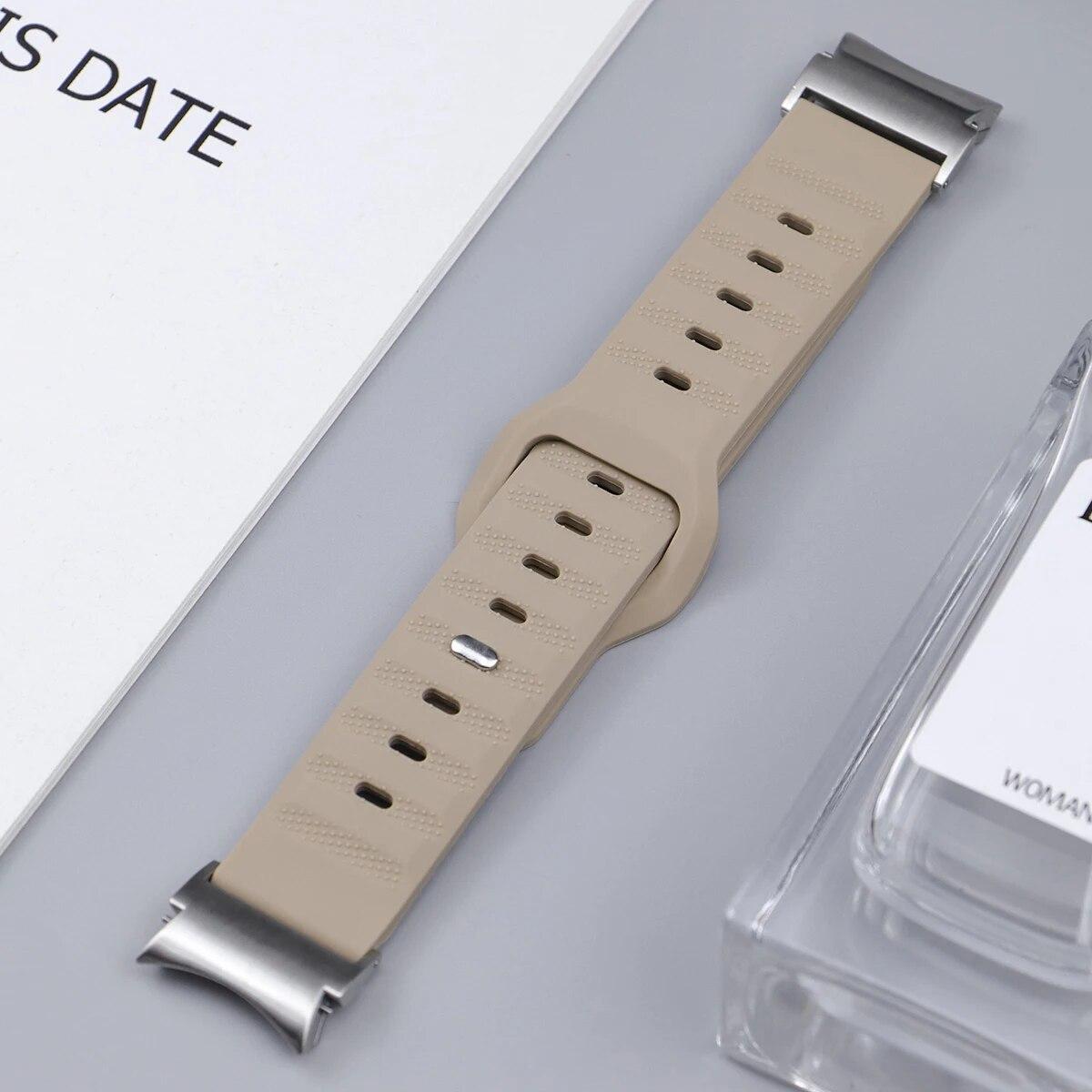 

Силіконовий ремінець для Samsung Galaxy Watch 6 5 4 40mm 44mm 5Pro 45mm No Gaps Breath Band Galaxy Watch 7/6/4 Classic 43 47mm 42 46mm Watch 5 Pro 45mm
