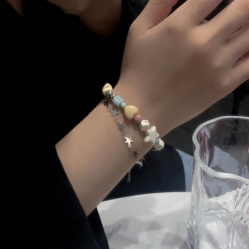 Y2K Star Beaded Bracelets Bangle Harajuku 2023 Fashion Jewelry Gift for Women