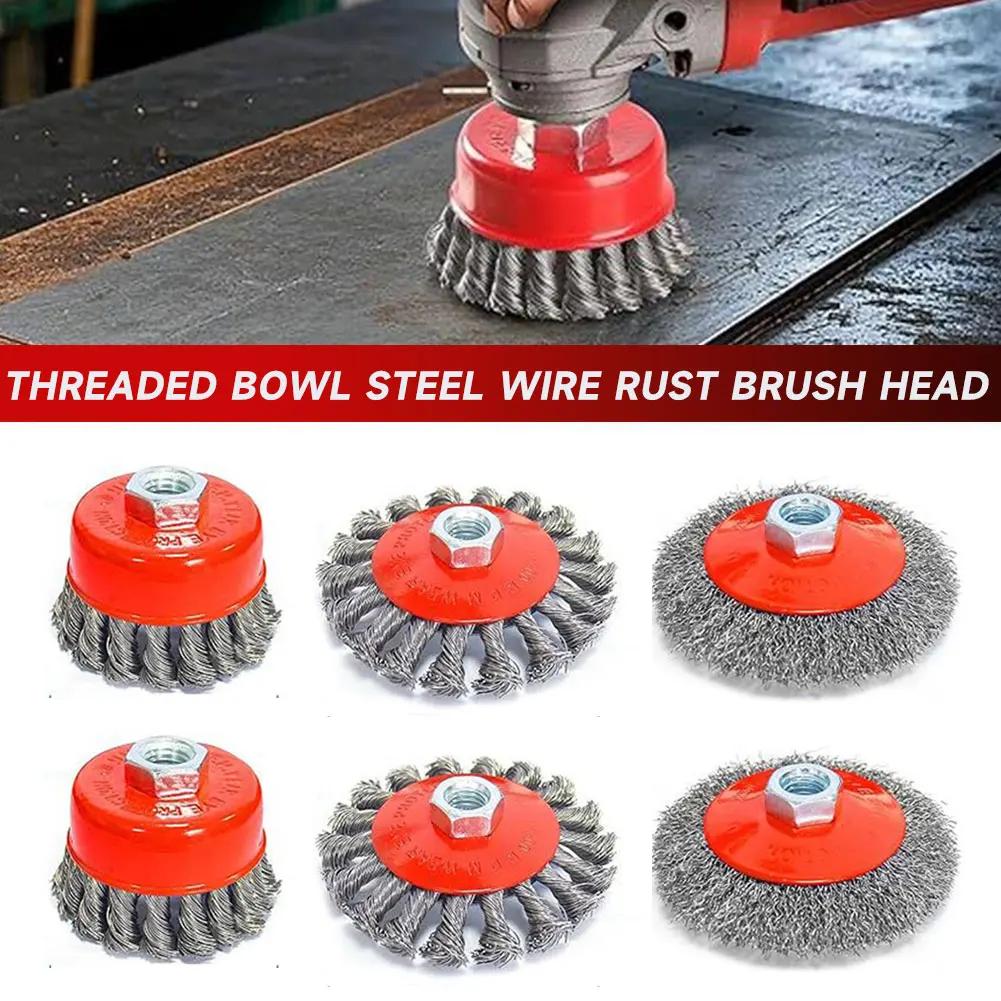 Bench Grinder Special Stainless Steel Wire Wheel Brush 5/8-11 M14x2 for Polishing Cleaning Paint Abrasive Tool Parts