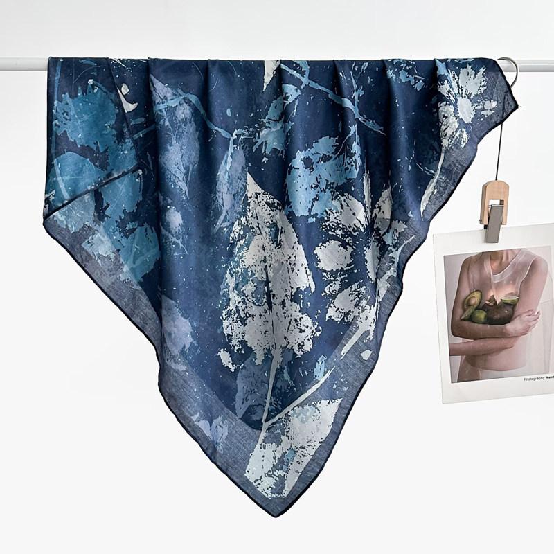 Polka dot double-sided heterochrome ethnic style retro 91 velvet large square scarf silk scarf women's spring and autumn warm shawl scarf scarf