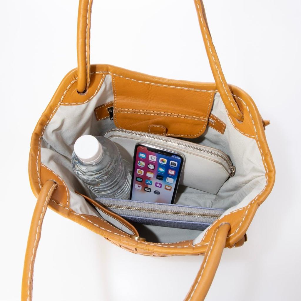 Cowhide Leather Mesh Tote Bag S [Peaks Peak]