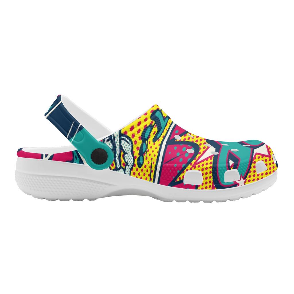 Unisex Printed EVA Clogs Breathable Lightweight Garden Shoes Slip On Beach Bathroom Pool Home Summer Wear Indoor Outdoor Use