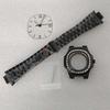 41mm Black PVD Electroplating Diamond inlaid Watch Case Sapphire Glass Watches Accessories for NH35 NH36 4R36 7S Movement