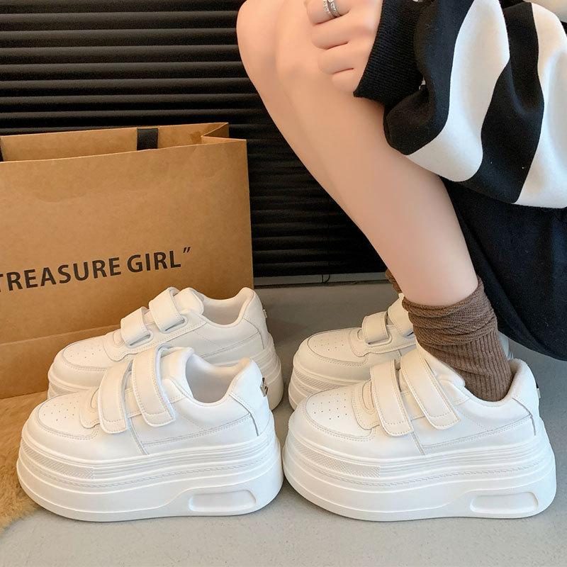 Klettverschluss Damen Frühling und Herbst neue dicksohlige lässige Innenhöhe erhöhend modisch vielseitig klassische Board-Schuhe