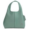 Coach Lana 23 Solid Black Logo Zipper Compartment Quilted Hardware Polished Pebble Leather Tote Shoulder Bag Medium Women Bags Blue CM545-LHAQM