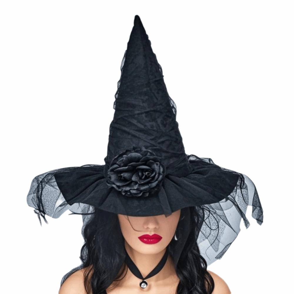 Spider Bat Halloween Witch Hat Pointed Cosplay Witch Hat Scary Black Pointed Cap  Halloween Party