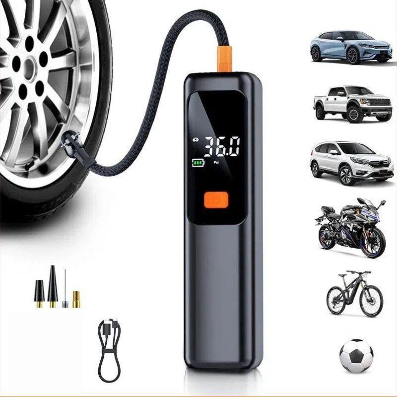 

Leben Car Air Pump, Wireless Car Inflator, Bicycle Tire Pump with Tire Pressure Gauge, Small Size B Set* Type Air Pump