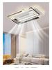Smart Voice-Controlled Leafless Ceiling Fan Light for Living Room/Bedroom, Tricolor, Stepless Dimming, 110V.