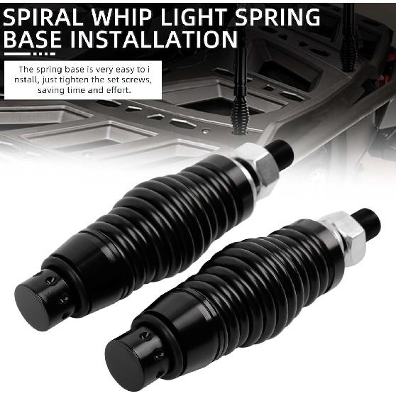 DREAMIZER 2PCS Whip Lights Barrel Spring Mounting Base LED Whip Lights Spring Base Quick Release Whip Spring Base Compatible with Cam Am Maverick X3
