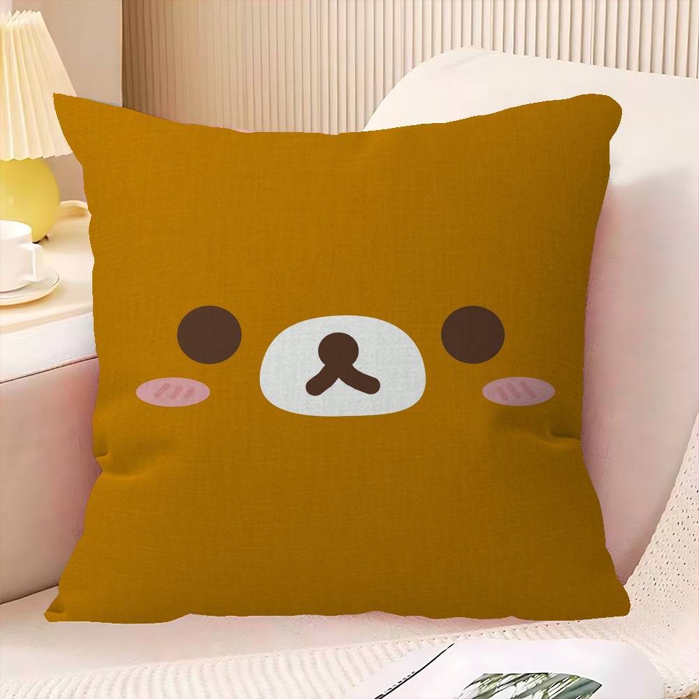 Popular Cute R-Rilakkuma Cushion Cover Polyester Sofa Cushions Decorative Throw Pillows Home Decoration Pillowcover