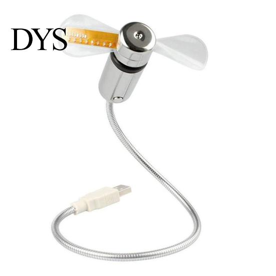 Kreativ Mini USB LED Ur Realtidstemperatur Display Sommer Køleventilator