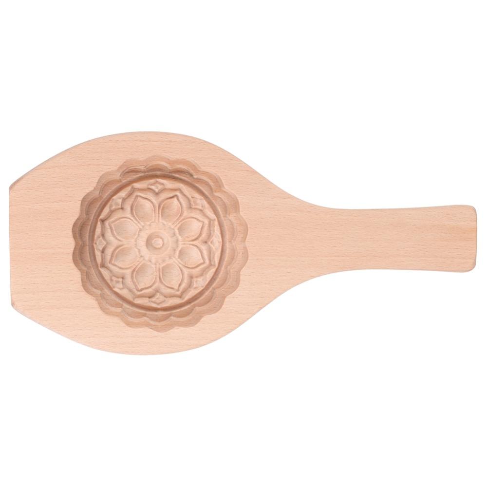 Natural Wood Wooden Cake Mold Lotus Pastry Baking Mold Flower Pattern Mold  Moon Cake Pumpkin Pie