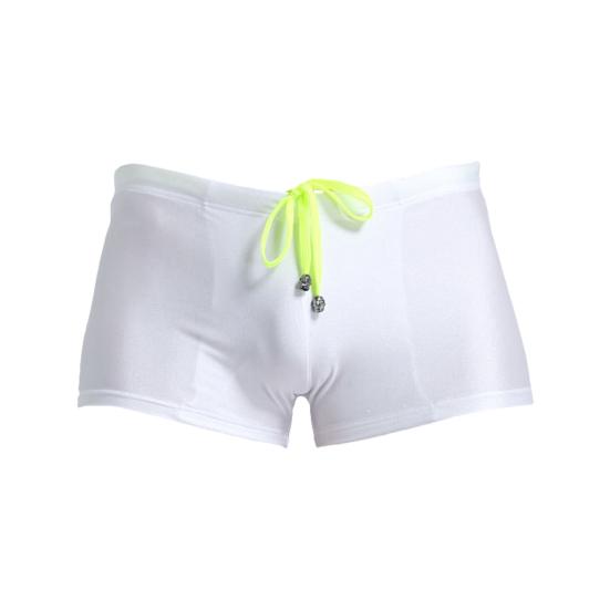 Low Rise High Elasticity 3D Cutting Swimming Trunks Men Solid Color Drawstring Swim Shorts Beachwear