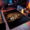 Majestic Lion Print Large Floor Mat, Non-Slip Washable Entrance Rug, Modern Animal Decor Carpet for Living Room Laundry Office