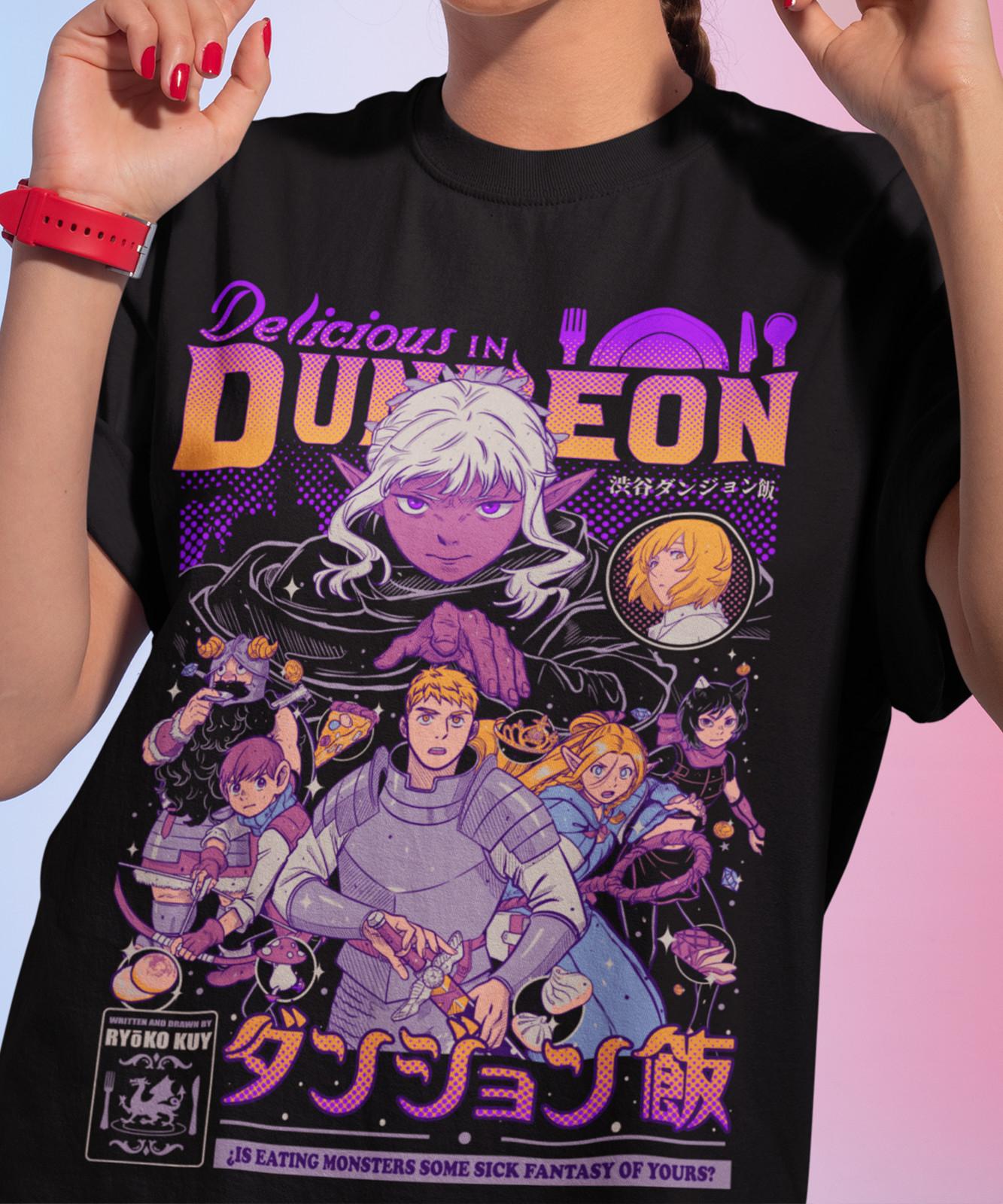 Laios Touden Dungeon Meshi T-shirt delicious Anime Vintage Special shirt L